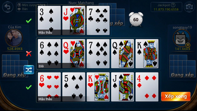 Hướng dẫn chơi game Mậu Binh vô cùng đơn giản dễ thắng